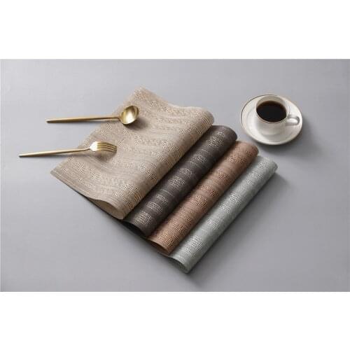 Creative Fashion Brushed Stripes PVC Western Placemat Hotel Disposable Washable Non-slip Table Mat 30X45CM
