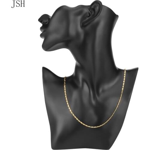 16-30inches wholesale Noble Beautiful fashion Elegant Gold color chain pretty men women Necklace Jewelry wedding gift LN038