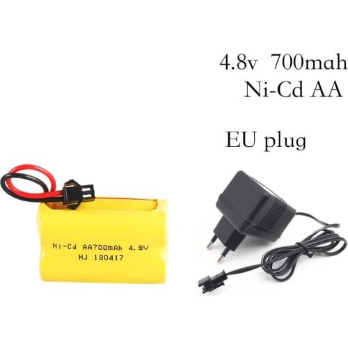 4.8v 700mah Rechargeable Ni-Cd AA 4.8v Bateria with Charger 4.8v nicd ni cd battery pack 4.8v 700mah for RC boat model car toy