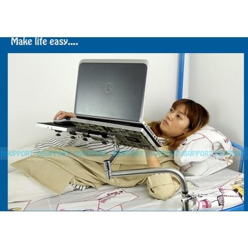 OK051 Bedside Clamping Lazy Laptop Desk Holder with USB Fan Keyboard Mount Holder+ Mouse Pad Mouse Mat