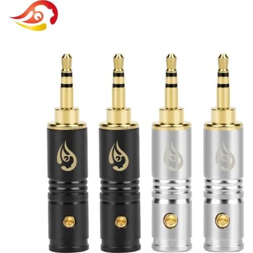 QYFANG 2.5mm 3 Poles Stereo Earphone Plug Audio Jack Splice Adapter Headphone Gold Plating 6.0mm Wire Hole Solder Line Connector