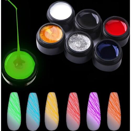 Luminous Nails Gel Spider Line Art Gel Polish UV Colors Painting Gel Nail Polish Spider Gel Lacquer Web Stickers Gel Polish Tool