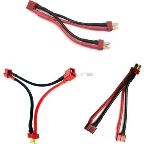 T Plug Y Wire Harness Female to Male T Plug Parallel Battery Pack Connector Cable For Lipo Battery