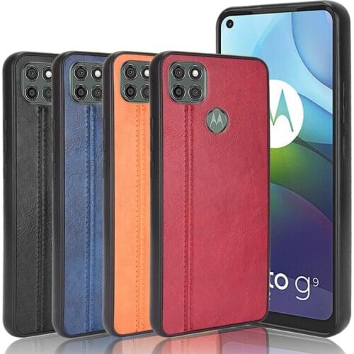 G9power Slim Leather Case Vintage Business Capa Slim Lightweight Funda Luxury Coque Cover for Moto G9 Power Para