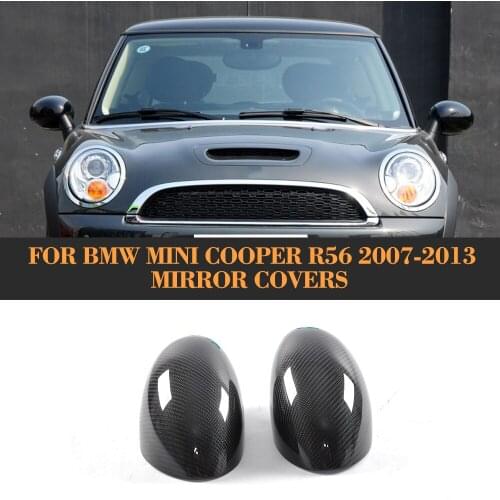 Carbon Fiber Add On Rearview Mirror Caps Covers for BMW Mini Cooper R56 Only 2007 - 2013 Side Mirror Covers Shell Caps 2pcs