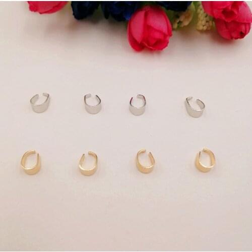 50pcs 9/11mm Silver/KC Gold/Rhodium Necklace Pendant Clips Pendant Clasps Pinch Clip Bail Pendant Connectors DIY Jewelry Finding