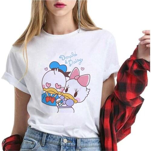New Harajuku Women Tshirt Daisy Duck Donald Duck Print Short Sleeve Tops Tees Fashion Casual T Shirt Womens Clothes Dropship