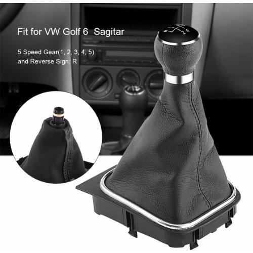 5 Speed Car Gear Shift Knob Gearstick Gaiter Boot Kit Car-Styling For VW Golf 6 MK5 MK6 Jetta 2005-2014 Accessories
