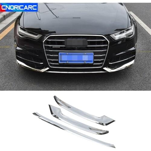 Car Styling Front Bumper Decoration Cover Strips Trim For Audi A6 C7 2017 2018 Stainless Steel Auto Exterior Accessories