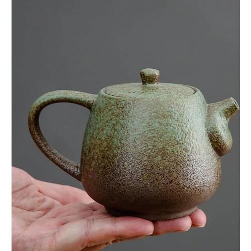 Japanese style stoneware teapot single pot large capacity side handle pot household retro Japanese ceramic Kung Fu tea maker