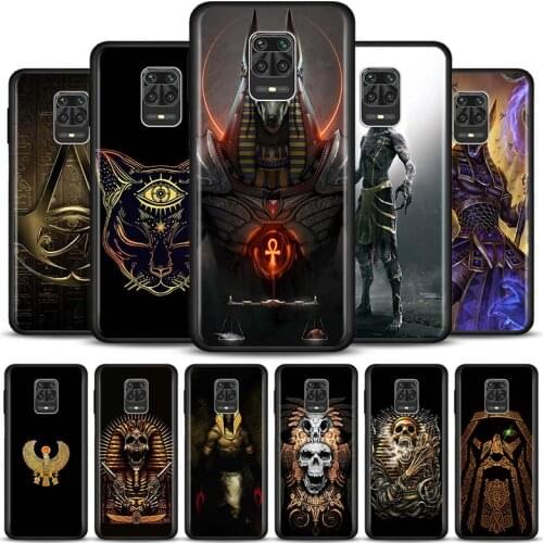 Egypt Nefertiti Anubis Ankh Case For Xiaomi Redmi Note 10 Pro Max 9 8 7 Cover For Redmi K40 Pro Plus 9 Power 9A 9C 9T Shell