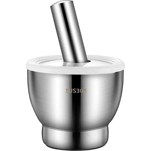 Double Stainless Steel Mortar & Pestle Pill Crushers Spice Grinder Herb Bowl Pesto Powder Grinder Crushers Kitchen Tool
