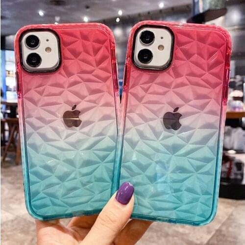 Gradient diamond pattern Case For Realme 5 6 Pro Q Shockproof Soft Case For Realme X50 PRO 5G Cover