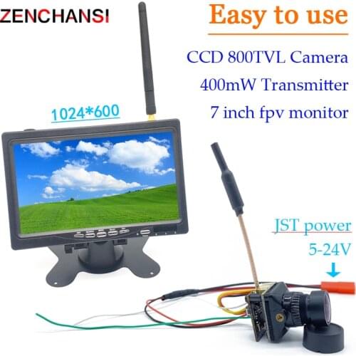 5.8G 48CH 7 Inch 1024*600 TN HD FPV Monitor With 25/200/400mW transmitter and 1/1.8'' D-WDR CCD 800TVL Starlight camera for RC