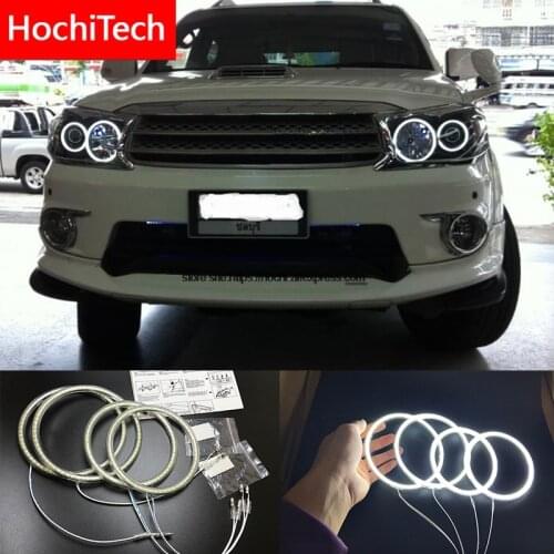 HochiTech For Toyota FORTUNER 2008-2010 Ultra bright SMD white LED angel eyes 2600LM 12V halo ring kit daytime running light DRL