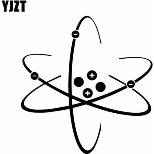 YJZT 15CM*15.8CM Interesting Laboratory Microscope Vinly Decal Atom Science Car Sticker Decor Black/Silver C27-0292