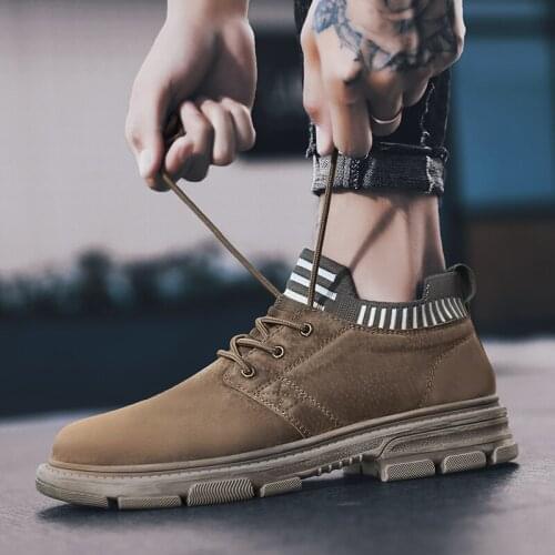 Sneakers Mens Leather Mens Shoes Casual Loafers Leather Men 2020 Boots Shoe Man Mens Spring Fashion Sapato Masculino