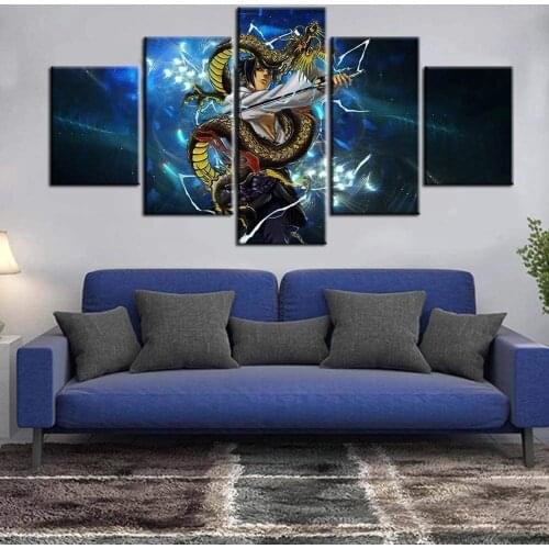 5 Piece Wall Art Canvas Anime Manga Dragon Modular Pictures And Posters Modern Home Living Room & Bedroom Decoration Paintings