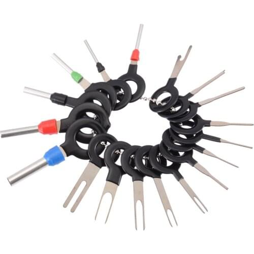 18Pcs/Lot Terminal Removal Key Tools Car Electrical Wiring Crimp Connector Pin Extractor Kit Car Hand Tool Set