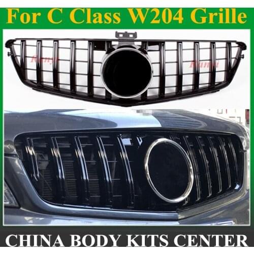 New style W204 GT GTR Grille for Mercedes W204 C Class front bumper racing grille C180 C200 C250 C300 fashion look 2008 - 2014