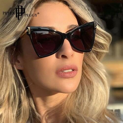 Fashion Oversize Gradient Sun Glasses Women Brand Designer Big Frame Cat Eye Female Shades UV400 Vintage Glasses Oculos De Sol
