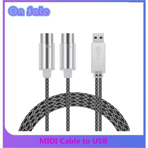 ELEMENT MIDI Cable to USB IN-OUT Converter, Professional USB MIDI Interface with Indicator Light FTP Processing Chip Metal Shell