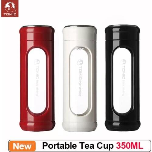 Tomic Portable Tea Cup With Filter Tea Compartment Glass Explosion-proof Liner Anti-hot Shell Anti-fall Portable Water Cup