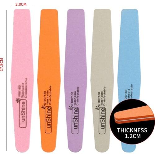 Diamond-shaped Nail Art Sponge Files Double-sided Multi-colorthick and Fine Sanding Strip Professional Nail Polishing Strip Tool