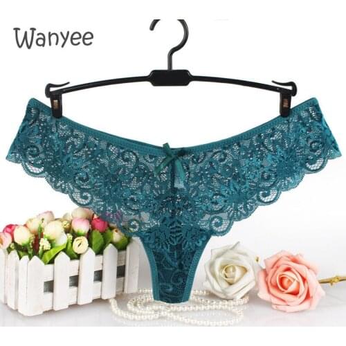 Sexy Women Lace Panties Seamless Hollowed Out Briefs Lingerie Low-Waist Crotch Cotton Thong For Female Sexy T Pants Underwear