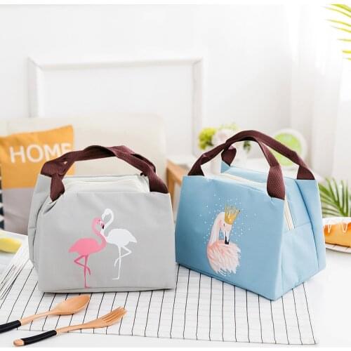 Cartoon Bird Cooler Bag Flamingo Waterproof Oxford Fabric Lunch Bag Warm Keeper Zipper Multi-functions Insulation Tote Ice Pack
