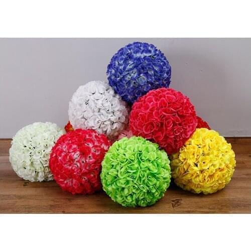 Wedding 2018 hotsale Party Hanging ball silk artifical flower ball 30cm Dia Flower Kissing Ball for Party Decoration 12pcs