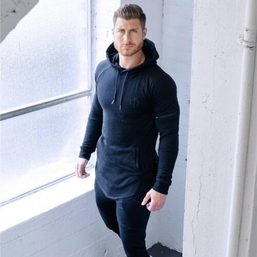 Mens Sweatshirt Spring and Autumn New Style Fashion Leisure Slim Fit Elasticity Pullover Hooded Jacket