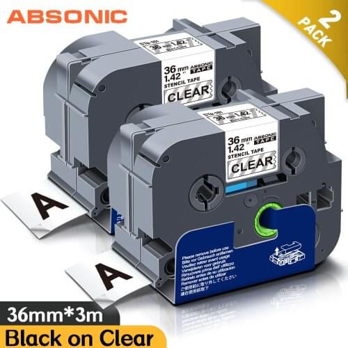 Absonic Stencil Tape STE-161 STE161 Black 18/24/36mm Compatible For Brother Ptouch Printer PT-3600 PT-9200DX PT-9200PC PT-9500PC