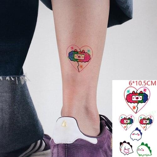 Waterproof Temporary Tattoo Sticker Clouds Love Heart Cartoon Dinosaur Art Flash Tattoo Fake Tattoo for Kids Women Men