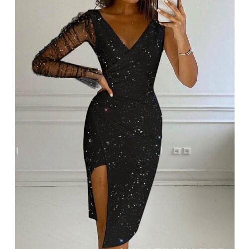 Wepbel Party Dress Vestidos Sleeveless Tank Top Dress High Waist Wrinkle Design Slit Dress V-neck Bodycon Sheath Dress Women