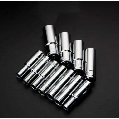 1PCS 1/2 inch Drive 8-27mm Hex Deep Socket Wrench Head Long Sleeve for Ratchet Wrench Auto Repair Hand Tool Nut Removal