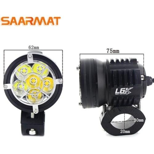 1pc Double Colors motorcycle headlight Fog DRL lamp led light car Universal Motorbike ATV bulb High Brightness Yellow white12V