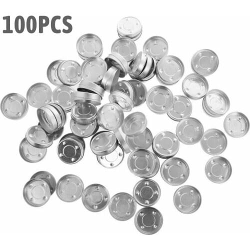 100pcs Silver Aluminum Tealight Tins Candle Making Empty Cases Containers For DIY Candle Making Wax Bottom Holder