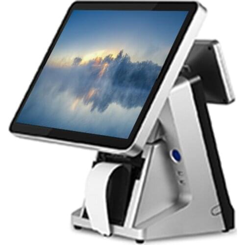 15 inch capacitive touch screen pos all in one VFD 80 MM printer touch screen point of sale