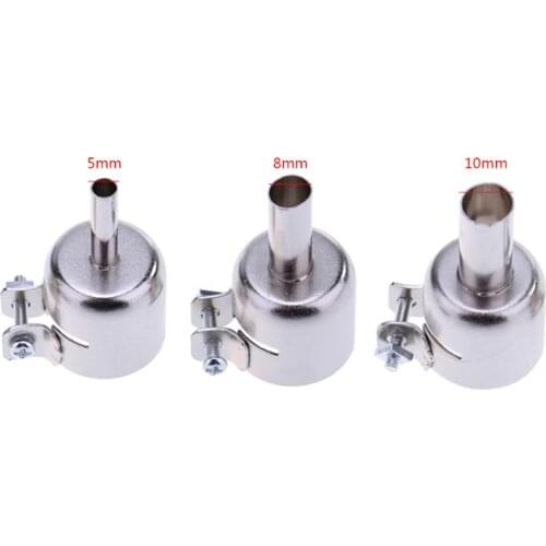 Stainless Steel 3pcs Hot Air Soldering Station Heat Gun Nozzles for 858D 878D 898D Soldering Station Universal Nozzle
