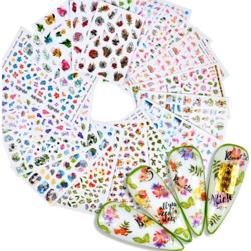 3D Stickers for Nails Fire Flame Flamingo Sticker Nail Art Decals Sliders Designs Adhesive Wraps Foil Decoration