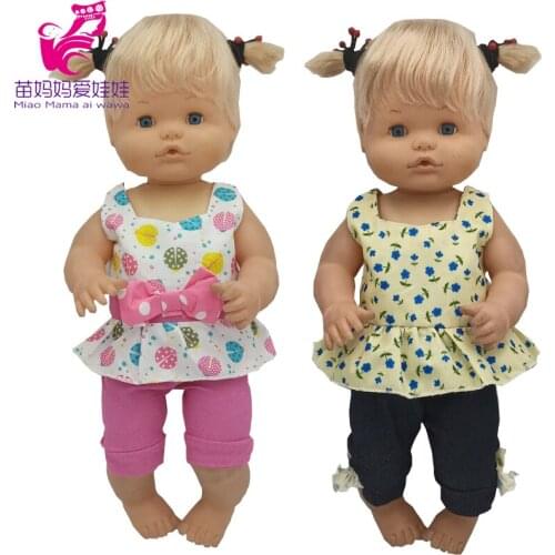 40 Cm Doll Clothes Nenuco Ropa Y Su Hermanita Flower Shirt Pants 16" Baby Doll Clothes Children Toys Clothing