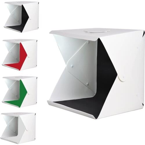 40x40cm Desktop Mini softbox LED Photo Studio Lightbox with Black White Green red Background for Studio Product photography