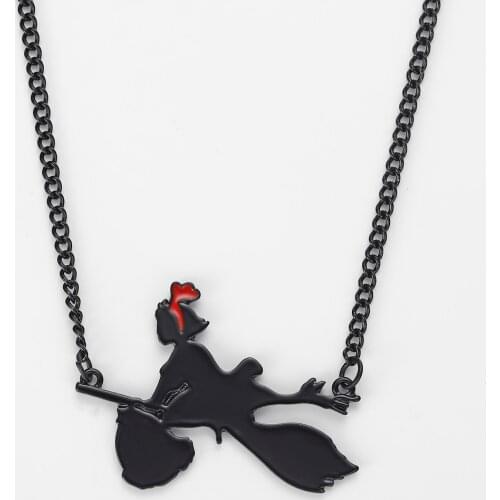 Hayao Miyazaki Anime Necklaces Kiki Delivery Service Jewelry Kiki Pendant Cosplay Costume Girls Miyazaki Collections Wholesale