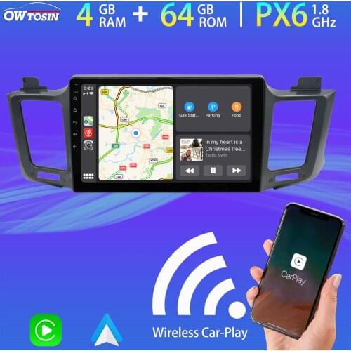 10.1'' PX6 4+64G Android 10 Car Multimedia Player For Toyota RAV4 RAV 4 20013-2019 GPS Navigation Radio Wireless Carplay TDA7850