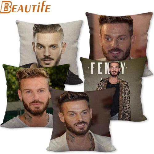 Custom M Pokora Pillowcase Wedding Decorative Cotton Linen Pillow Case For Home Pillow Cover 45X45cm One Side