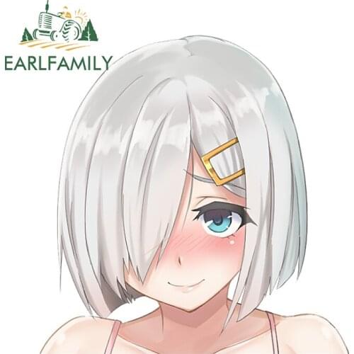 EARLFAMILY 13cm x 12.6cm for Hamakaze Fleet Collection Waterproof Air Conditioner Car Stickers Bumper Cartoon Refrigerator Decal