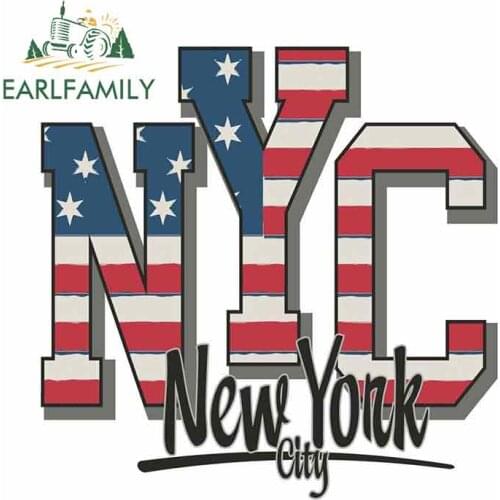 EARLFAMILY 13cm x 12.7cm for New York City USA DIY Decal Motorcycle Car Stickers 3D Waterproof Decor Suitable for VAN RV SUV