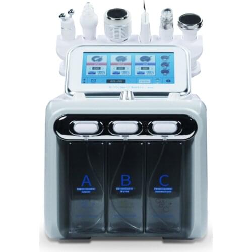 Hot Upgrade 6 in 1 Small Bubble Skin Care Tools Ultrasonic RF Hydra Deep Facial Pore Clean Facial Massage Machine
