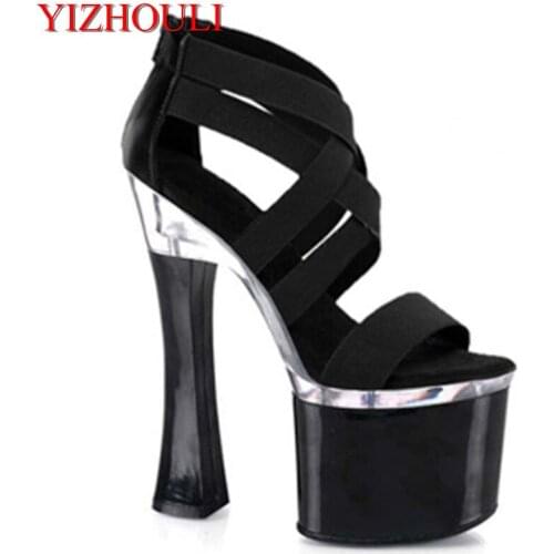 Classic 18CM Sexy Gladiator Super High Heel Platforms Pole Dance/Performance/Star/Model Shoes, Wedding Shoes